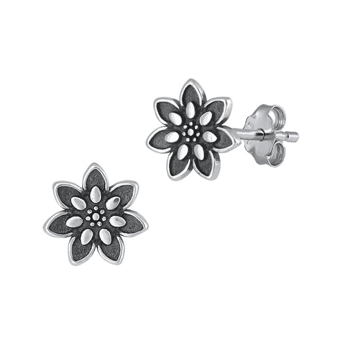 Silver Earrings - Flower