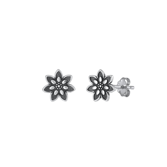 Silver Earrings - Flower