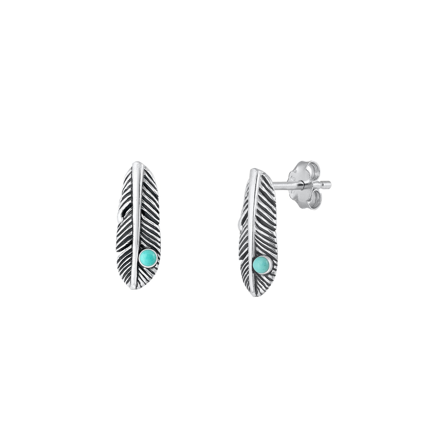 Silver Earrings - Feather