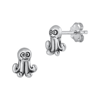 Silver Earrings - Octopus