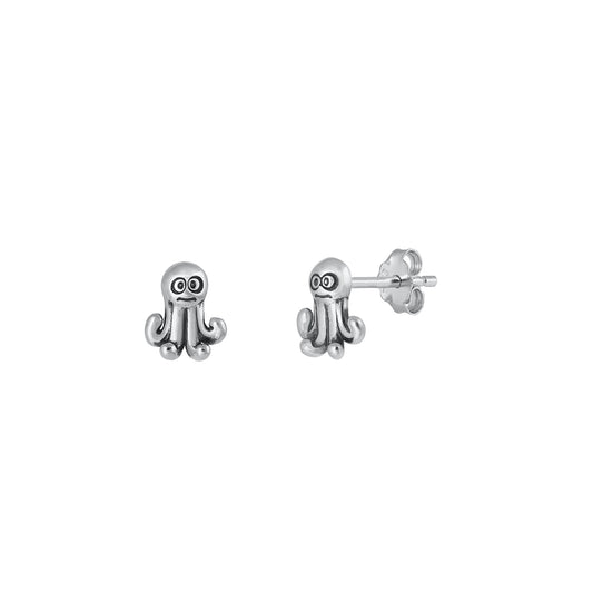 Silver Earrings - Octopus