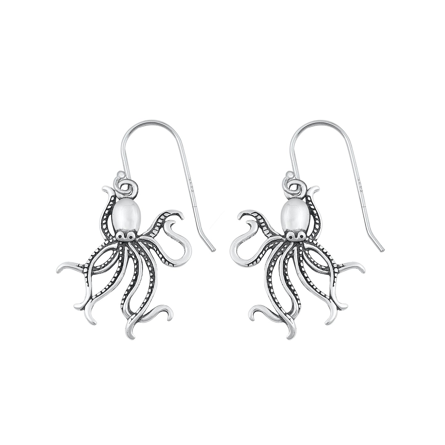 Silver Earrings - Octopus