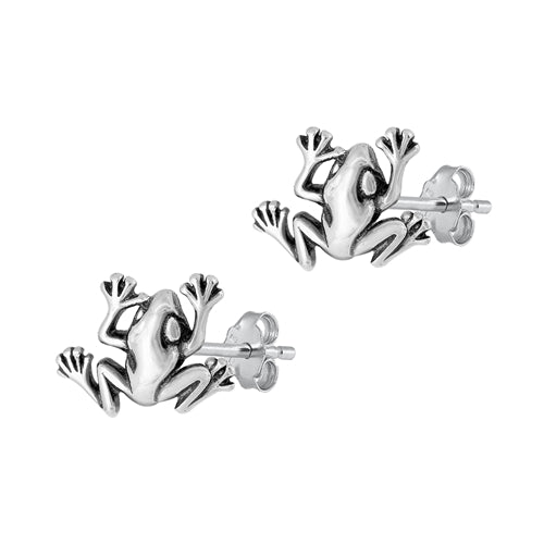 Silver Earring - Frogs