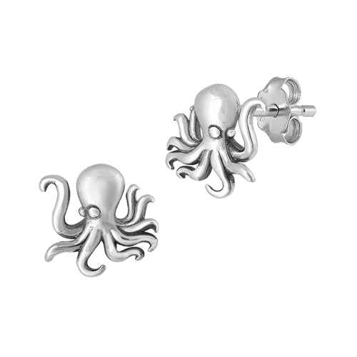 Silver Earrings - Octopus