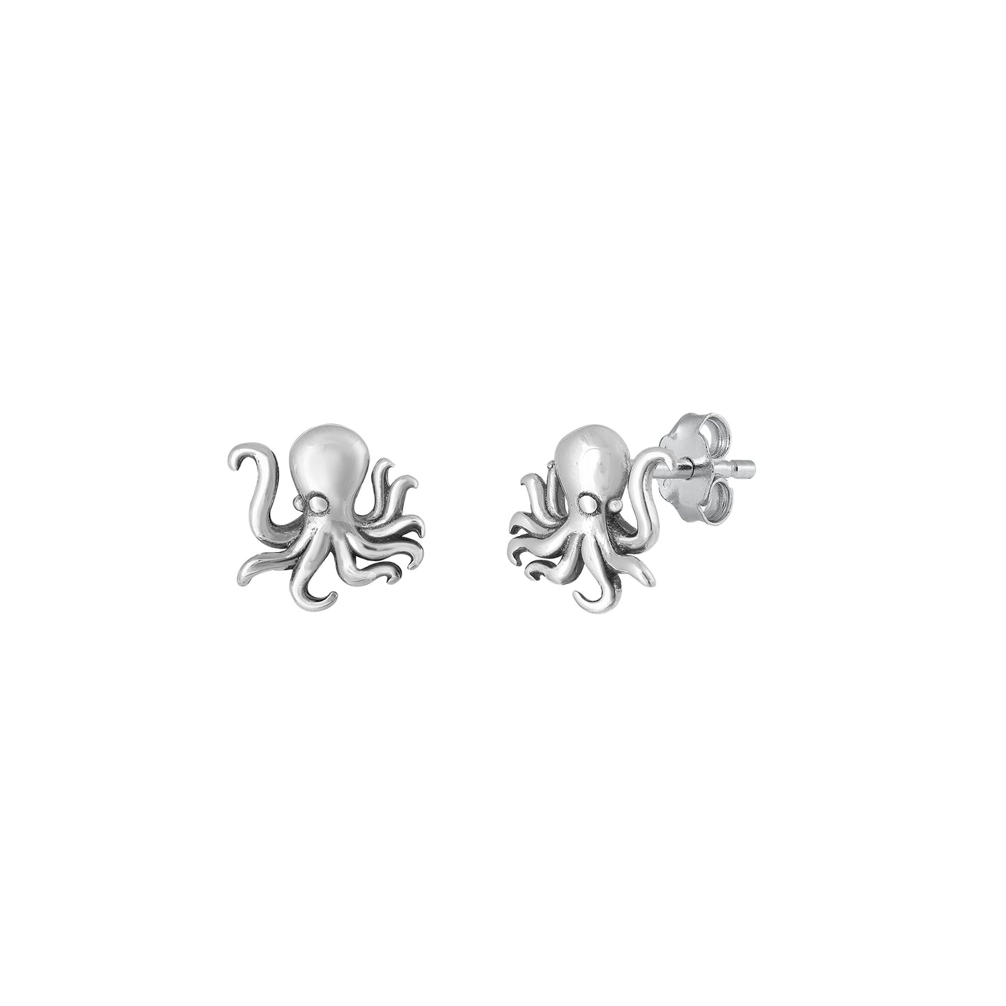 Silver Earrings - Octopus