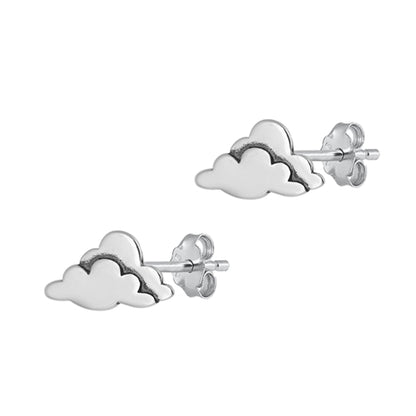 Silver Earring - Clouds