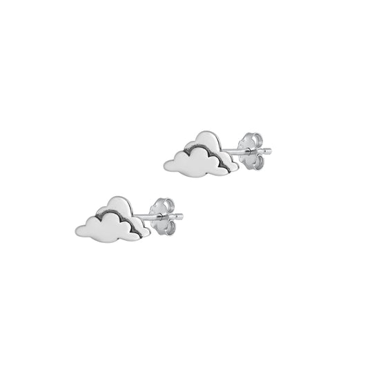 Silver Earring - Clouds