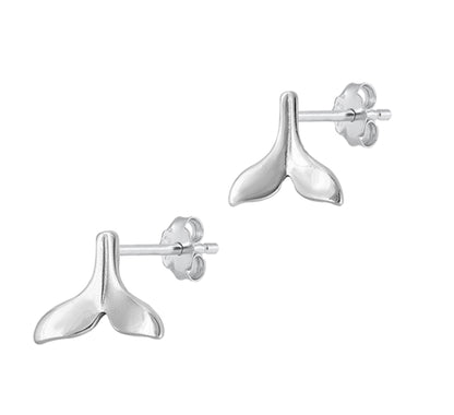 Silver Earring - Whale Tail