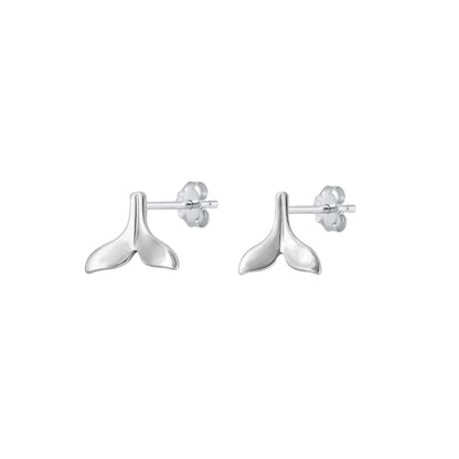 Silver Earring - Whale Tail