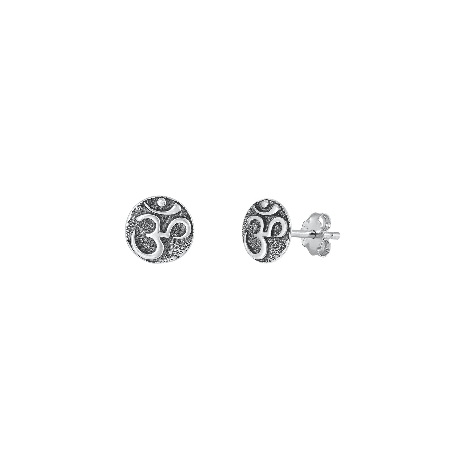 Silver Earrings - Om