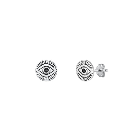 Silver Earring-Evil Eye