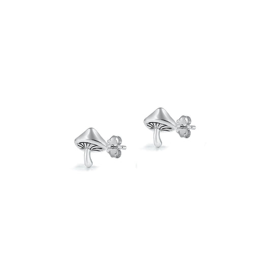 Silver Earring - Mushroom