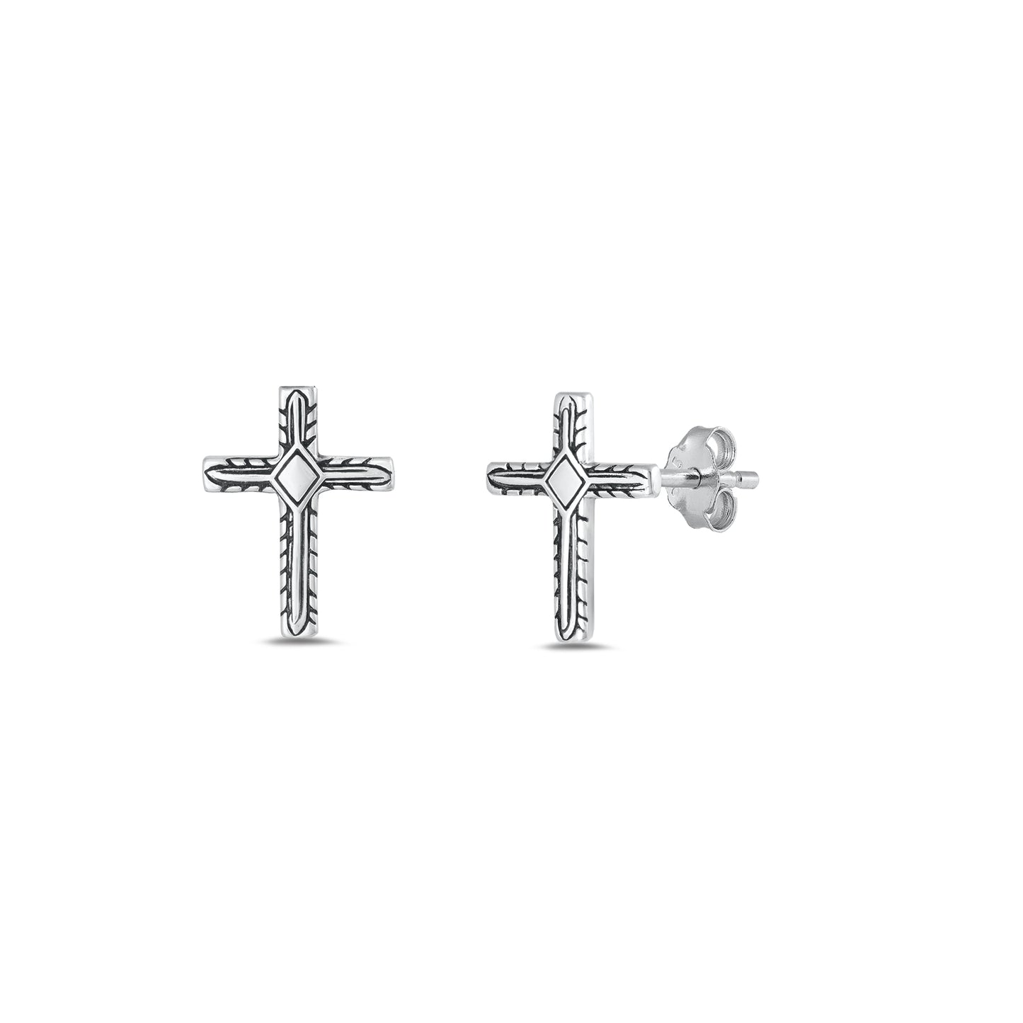 Silver Earring - Cross