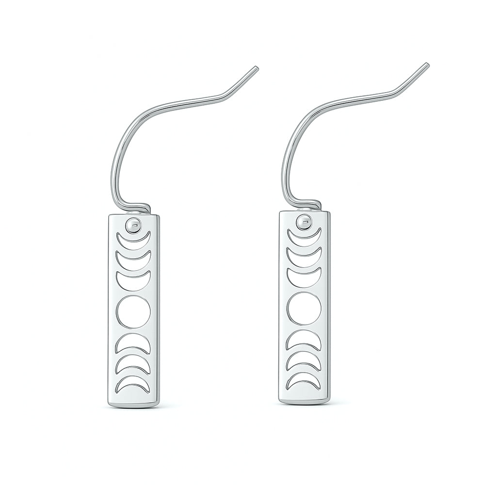 Silver Earring - Moon Phases