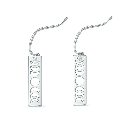 Silver Earring - Moon Phases