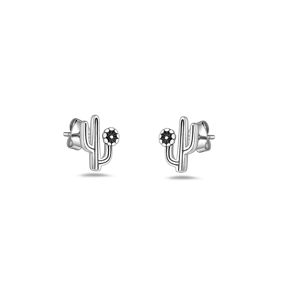 Silver Earrings - Cactus