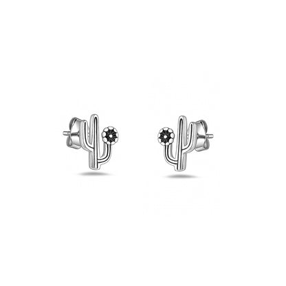 Silver Earrings - Cactus