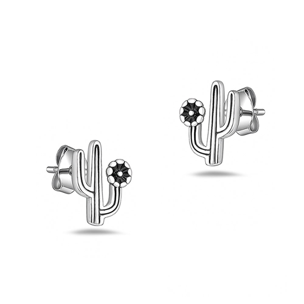 Silver Earrings - Cactus