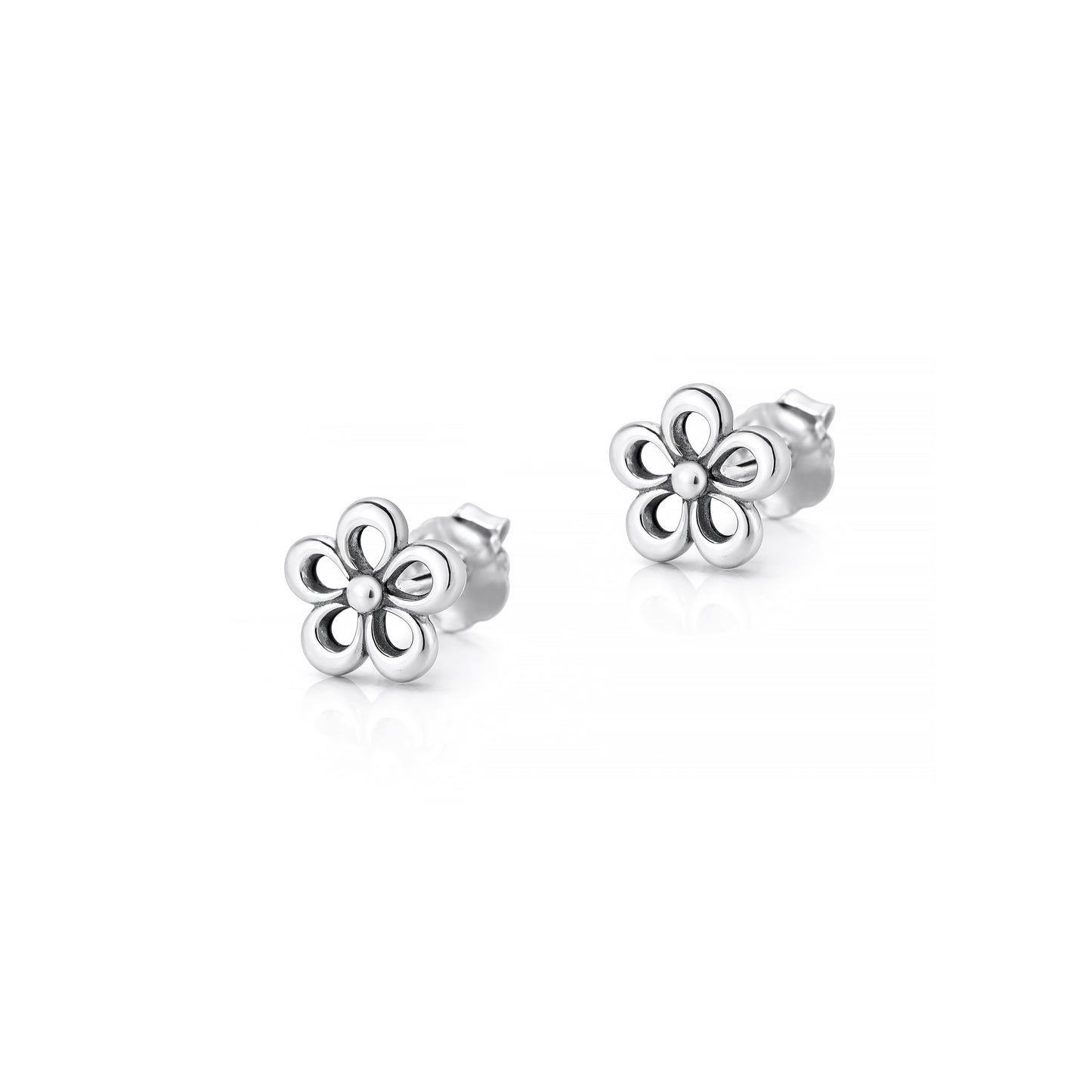 Silver Earrings - Flower