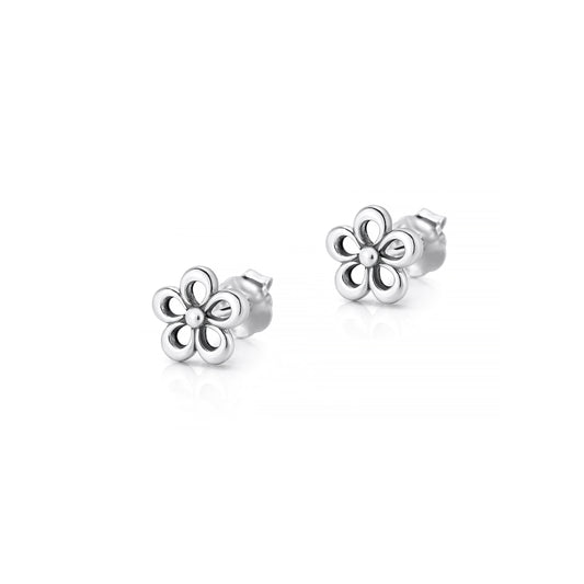 Silver Earrings - Flower