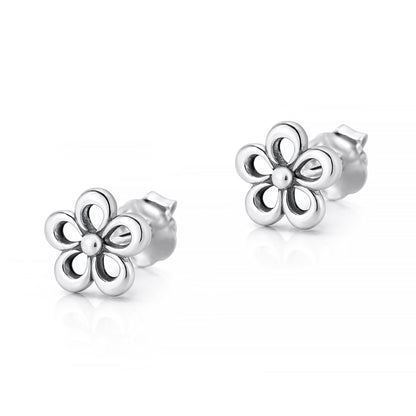 Silver Earrings - Flower