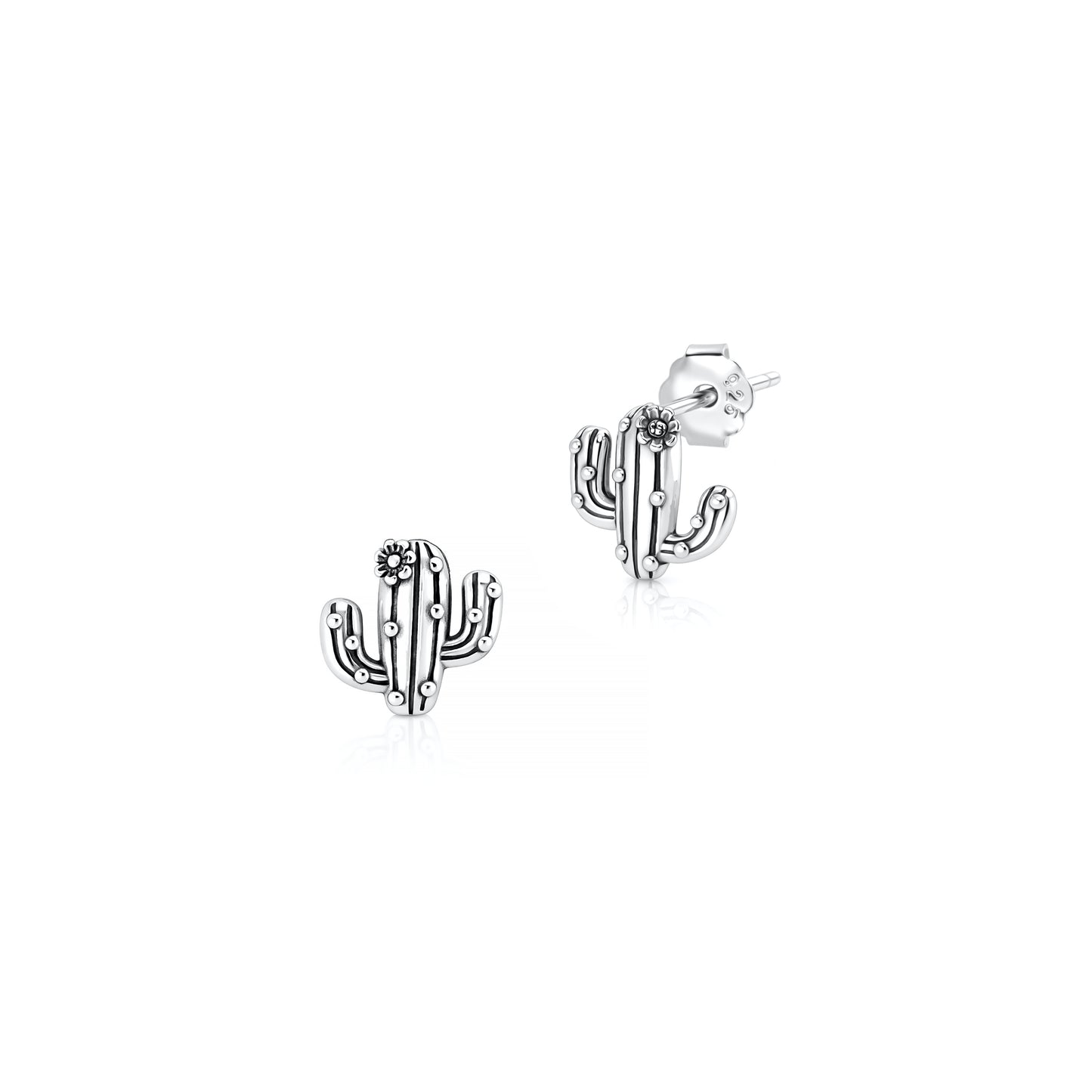 Silver Earrings - Cactus