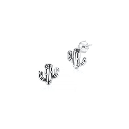 Silver Earrings - Cactus