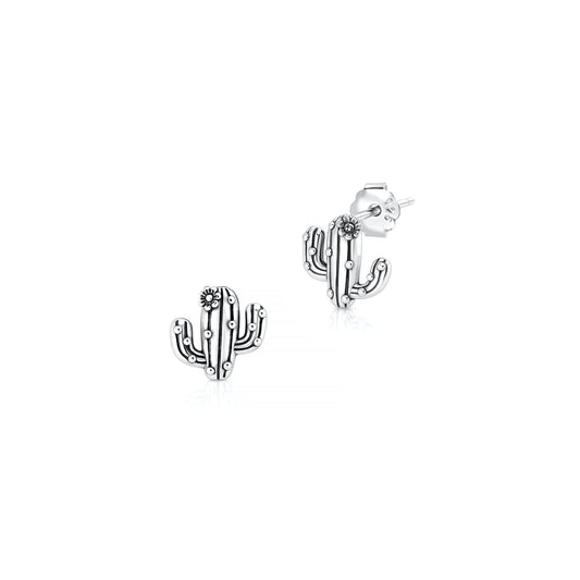Silver Earrings - Cactus