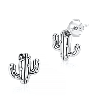 Silver Earrings - Cactus