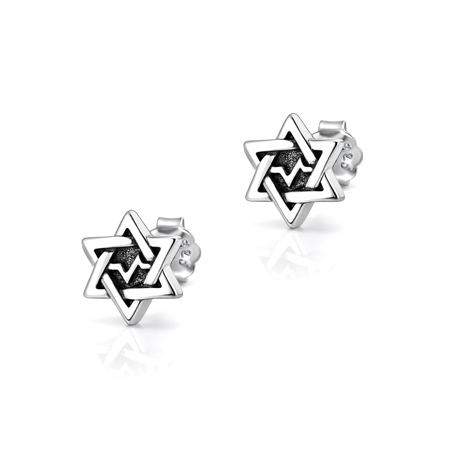 Silver Earrings - Star of David