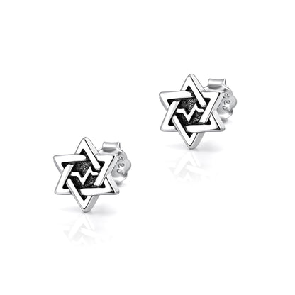 Silver Earrings - Star of David
