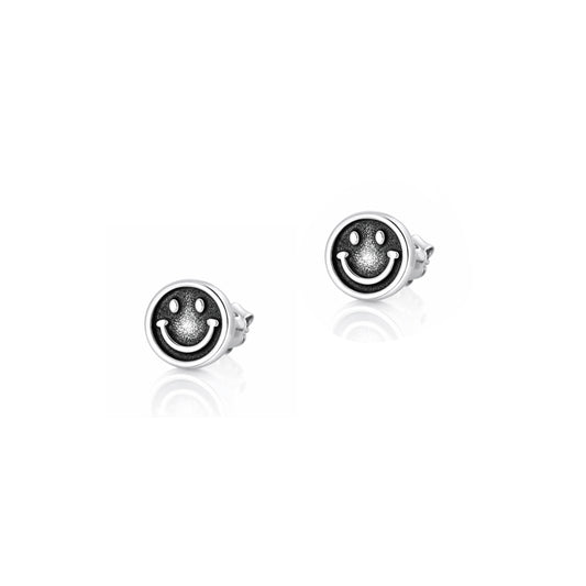 Silver Earrings - Happy Face
