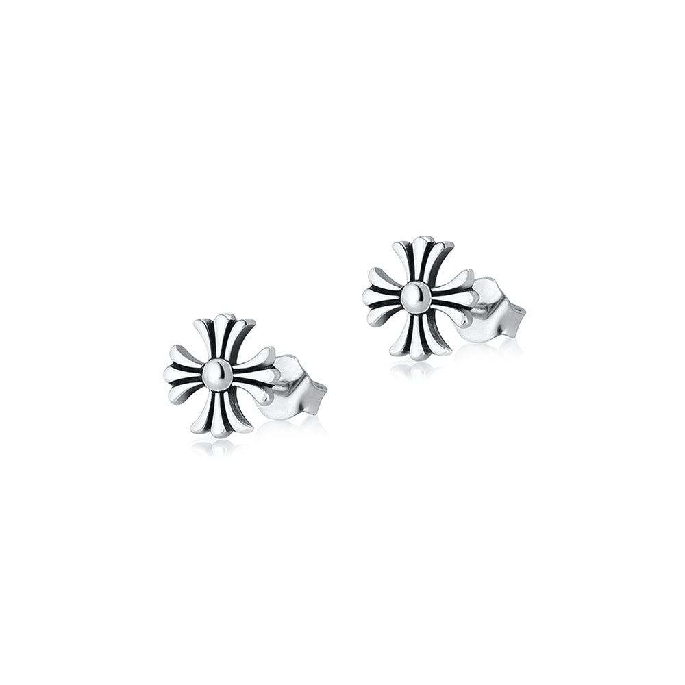 Silver Earring - Gothic Cross