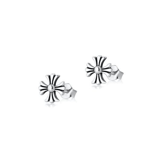 Silver Earring - Gothic Cross