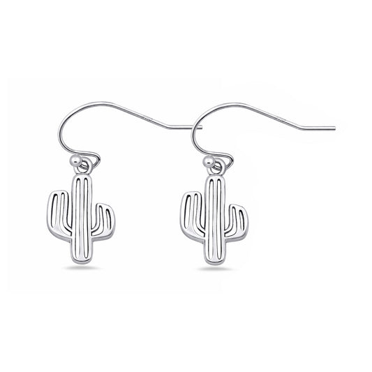 Silver Earrings - Cactus