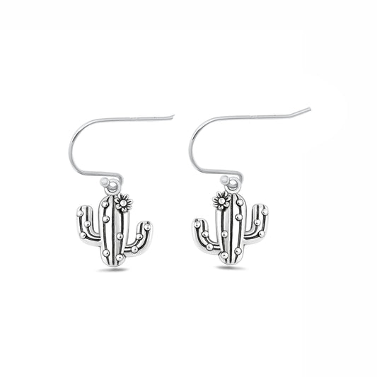Silver Earrings - Cactus