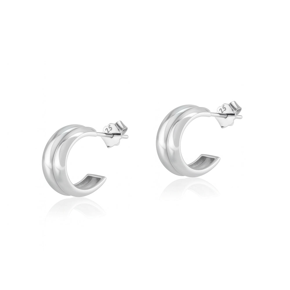 Silver Open Hoop Earrings