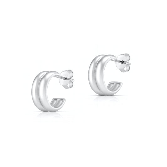 Silver Open Hoop Earrings