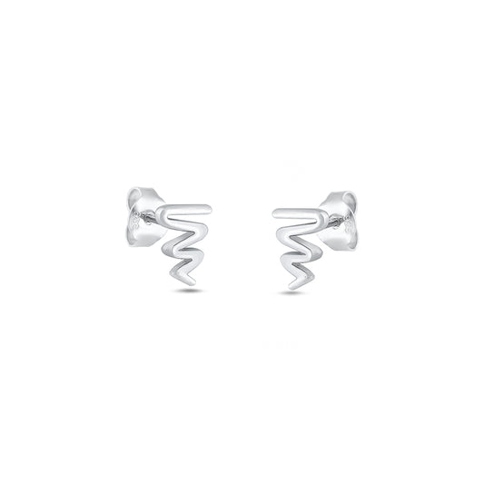 Silver Earring - Zig Zag