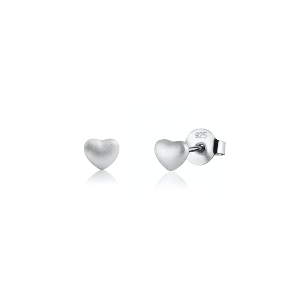 Silver CZ Earrings - Mini Hearts