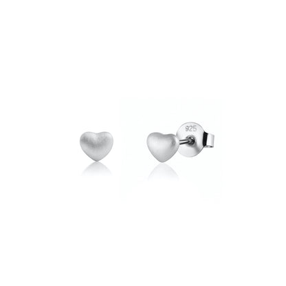 Silver CZ Earrings - Mini Hearts