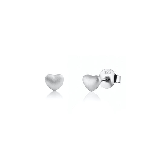 Silver CZ Earrings - Mini Hearts
