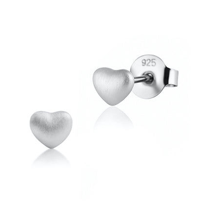 Silver CZ Earrings - Mini Hearts