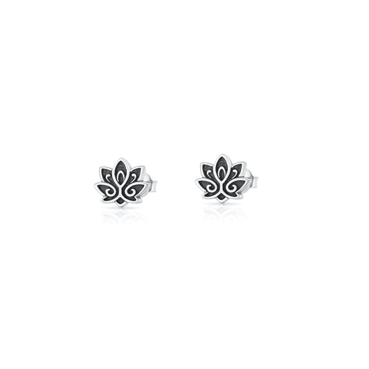 Silver Earrings - Lotus