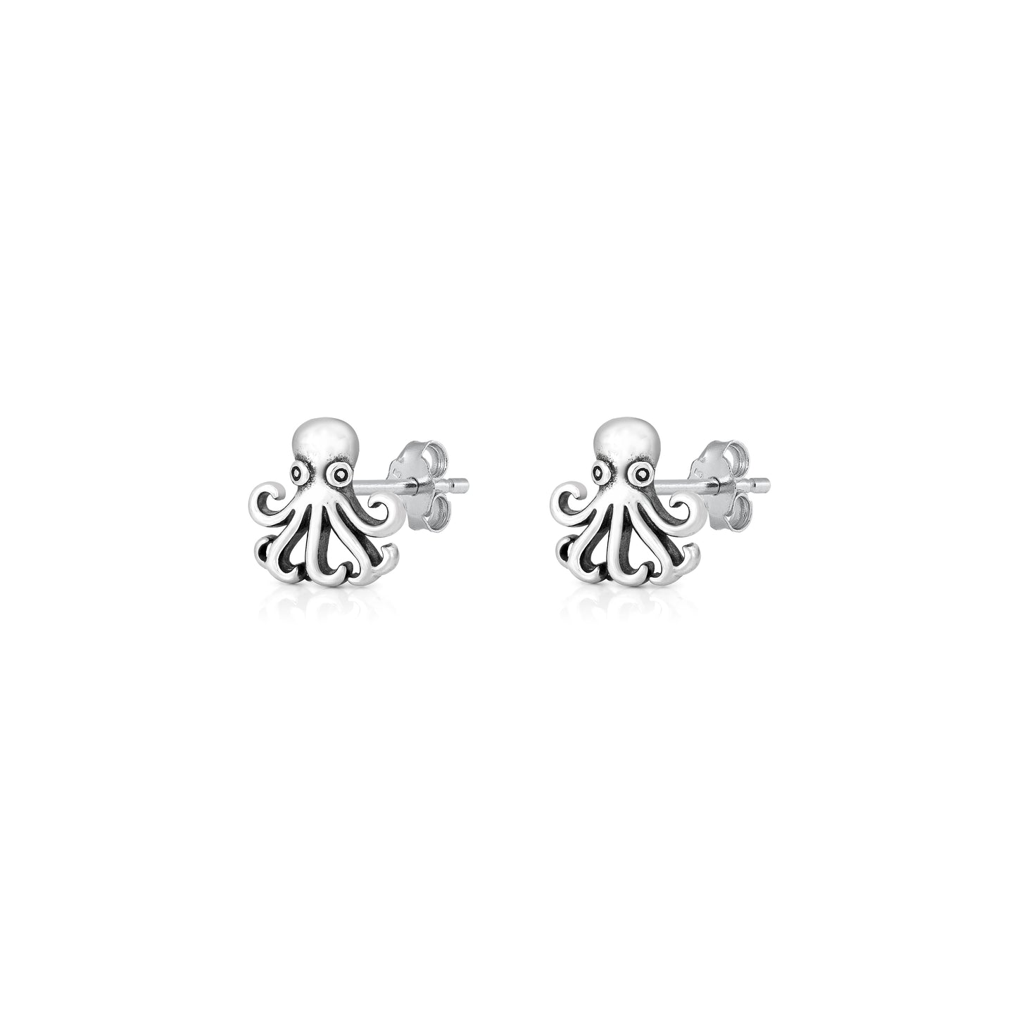Silver Earrings - Octopus