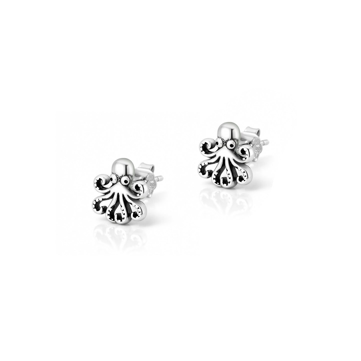 Silver Earrings - Octopus