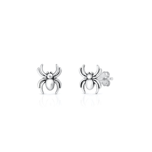 Silver Earrings - Spider