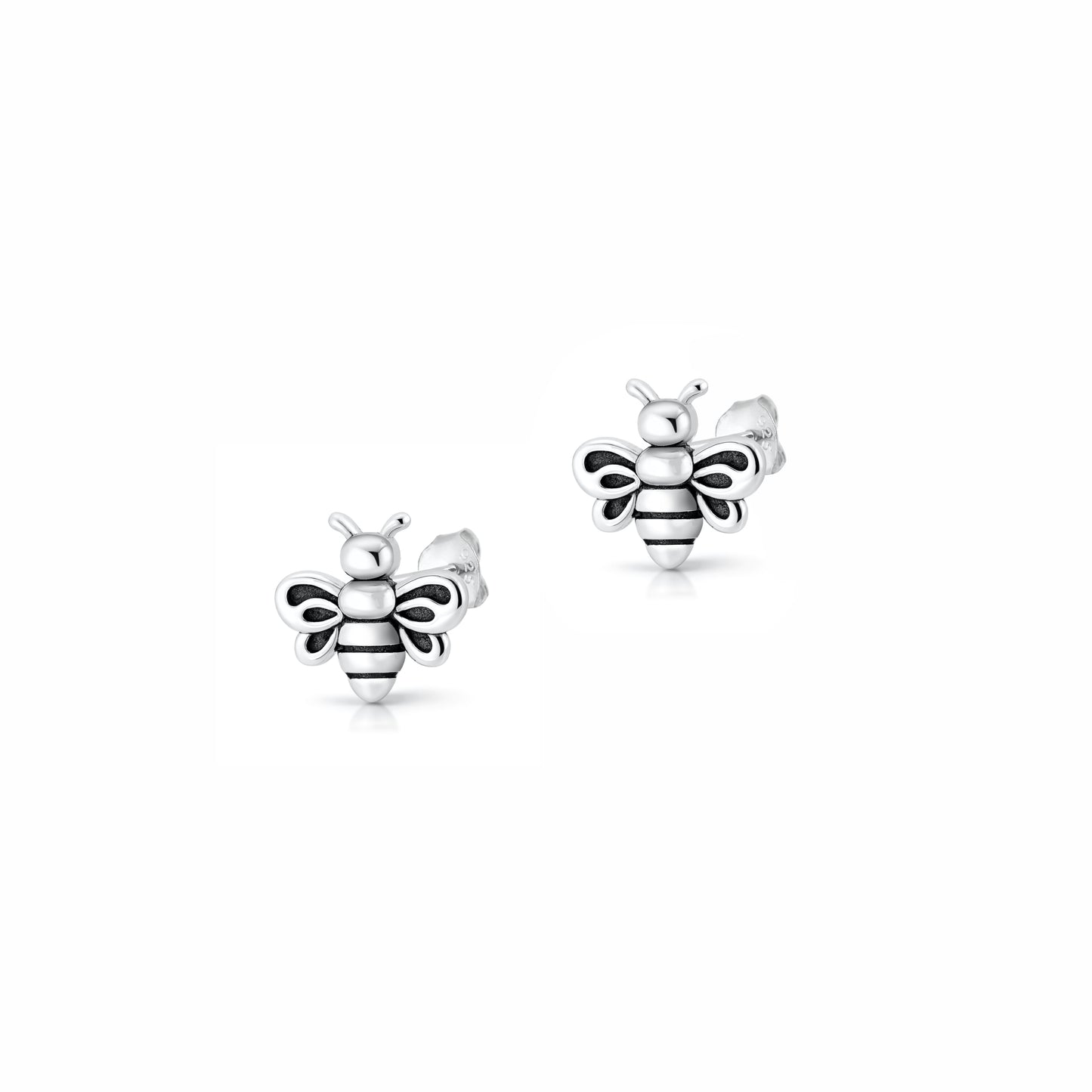Silver Earrings - Bee