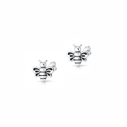 Silver Earrings - Bee