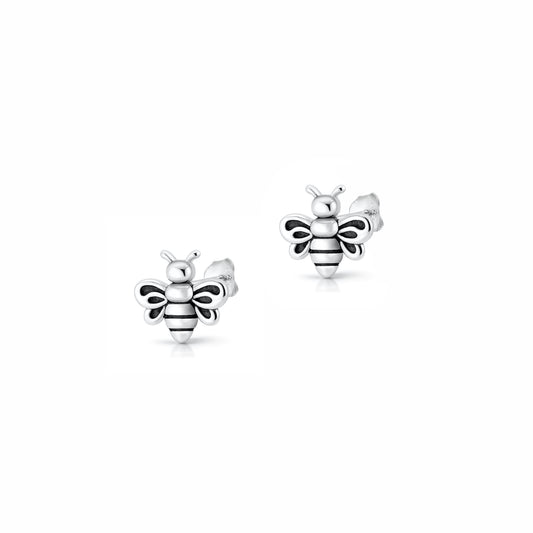 Silver Earrings - Bee